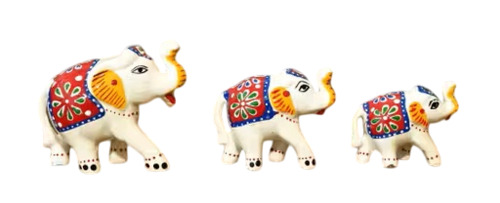 Metal Elephant Statue - Color: Multicolor