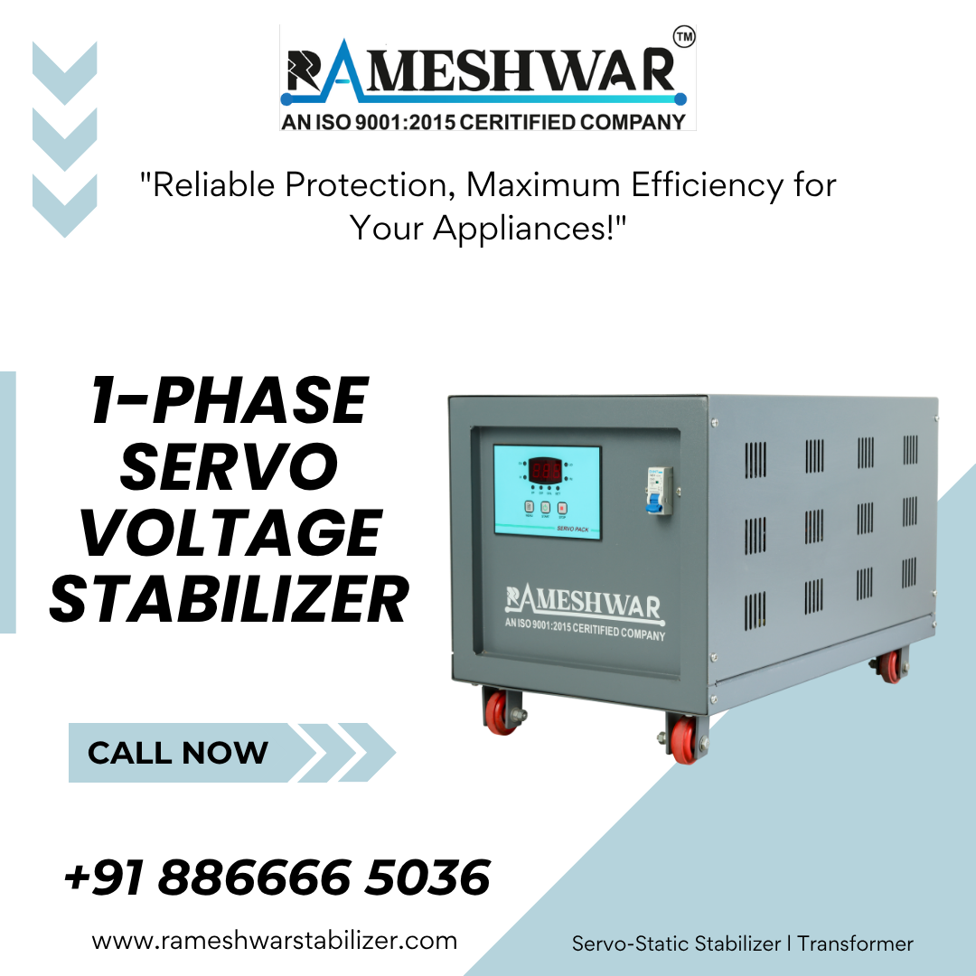 1 Phase Servo Controlled Voltage Stabilizer - Efficiency: 98%