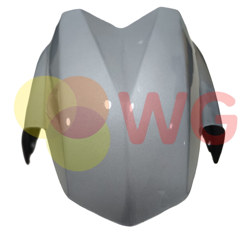 Black Paint Silver E-Scooty Front Mudguard - Finish: Polished