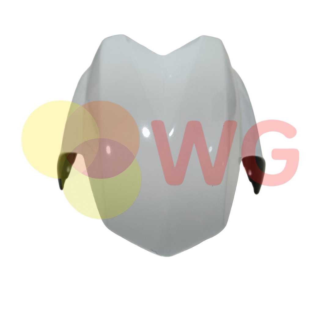 Black Paint White E-Scooty Front Mudguard - Finish: Polished