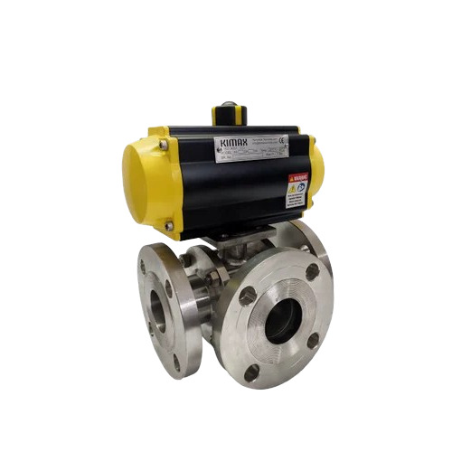 3 Way Pneumatic Ball Valve (T Port Or L Port) - Application: Industrial Use