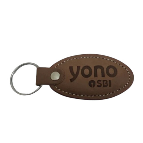 Leather Keychain - Color: Brown