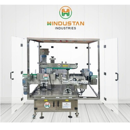 Round And Single Side Labelling Machine With Safety Interlock Cabinet