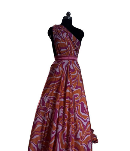 Party Wear Gown Outfit Fabric - Attributes: Light In Weight