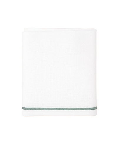 Pure White Colour Cotton Gamcha With Green Stripped - Age Group: Adults