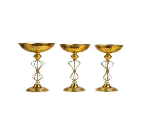 Golden Hurricane Candle Holders