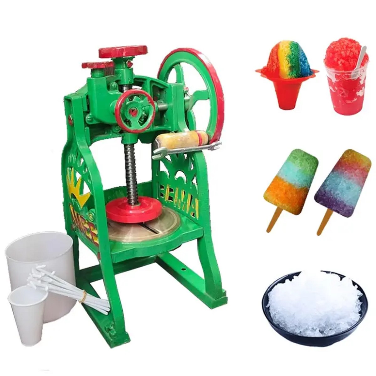 Manual Ice Gola Making Machine - Color: Green