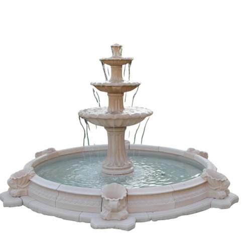 Sandstone Three Tier Fountain - Assembly: No Assembly Required