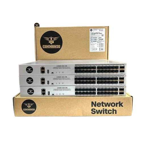 C3500-24x+2q कमांडो मार्शल C3500 24x10g Sfp+ 2x40g Qsfp+ Ac+Dc फाइबर रूटिंग स्विच
