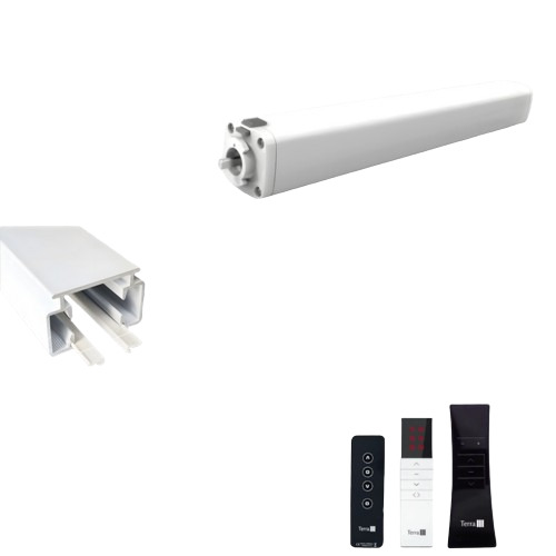 Terra Curtain Motor Kit Smart Motorized Curtain Track System With Remote Control - Color: White