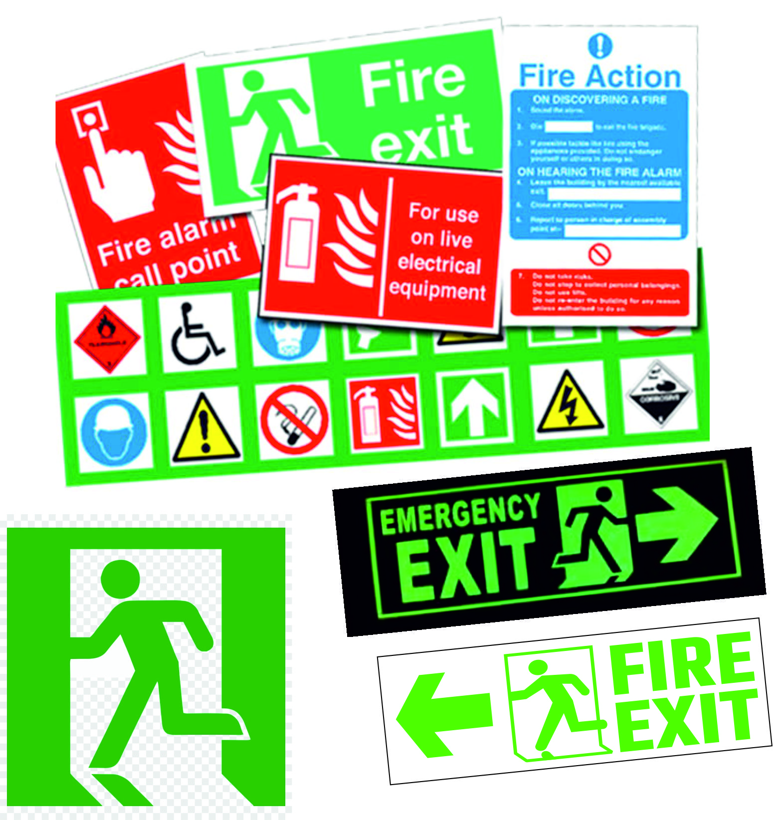 Fire Safety Signs - Color: Red