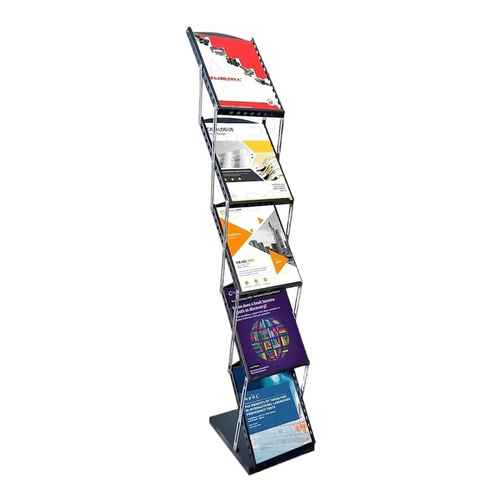 A4 Metal Portable Brochure Stand - Color: Black