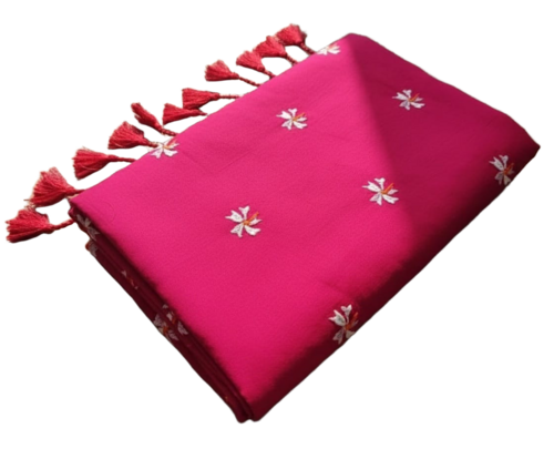 Khadi Embroidery Shiuli Saree - Color: Black