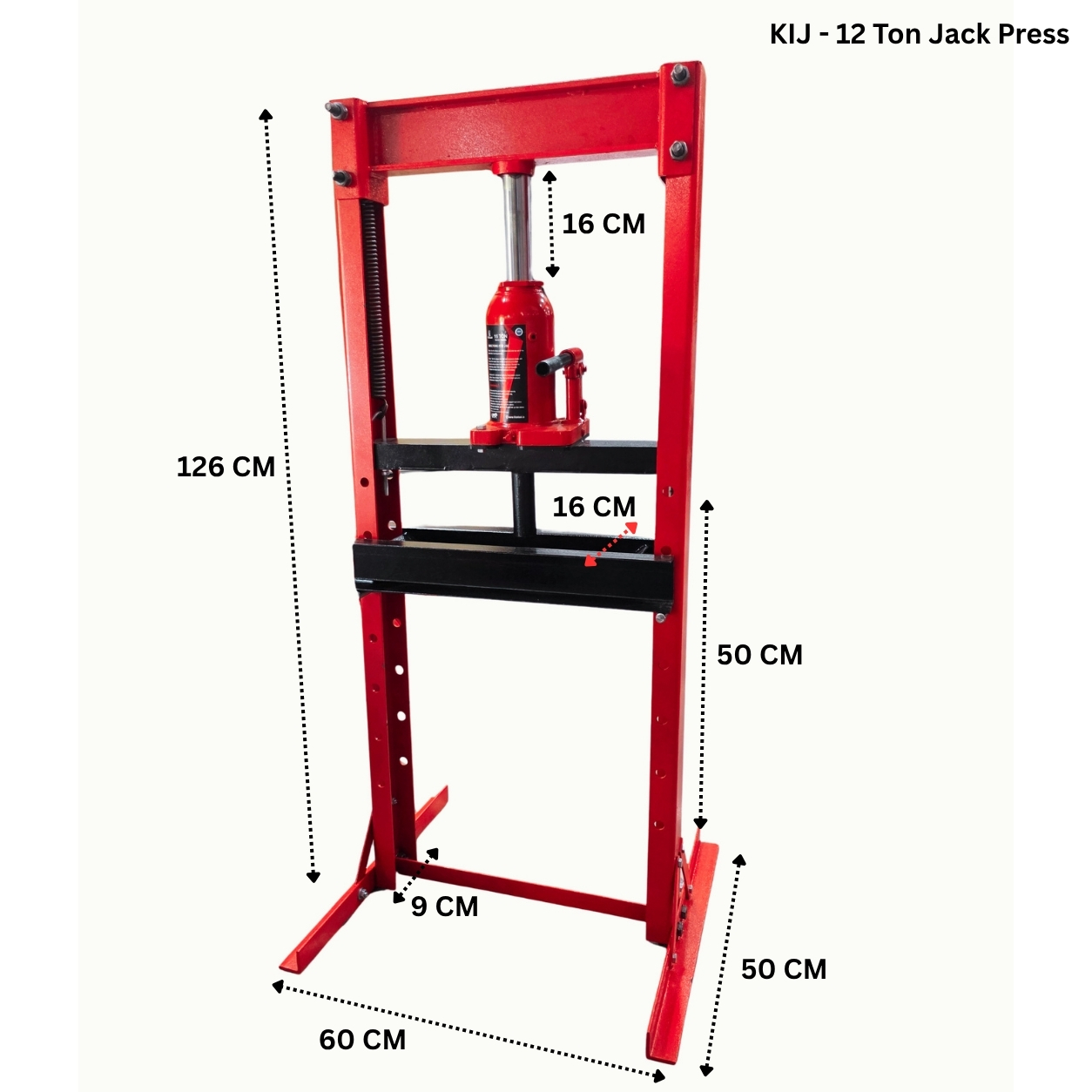 12 Ton Hydraulic Shop Jack Press - Color: Red