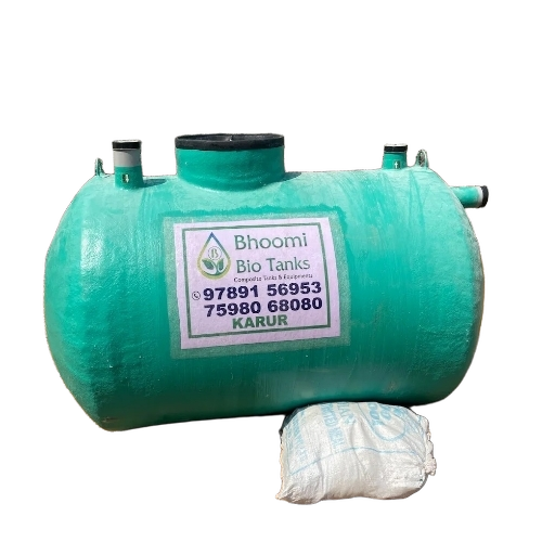 Frp Septic Tanks - Mild Steel, 1500 Ltr, Silver | Leak Proof, Crack Resistant, Horizontal Bio Digester Tank