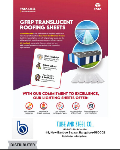 Tata Gfrp Roofing Sheet Translucent - Material: Glass Fiber Reinforced Plastic (Gfrp)