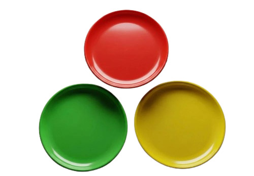 Round Plastic Plate - Color: Multicolour