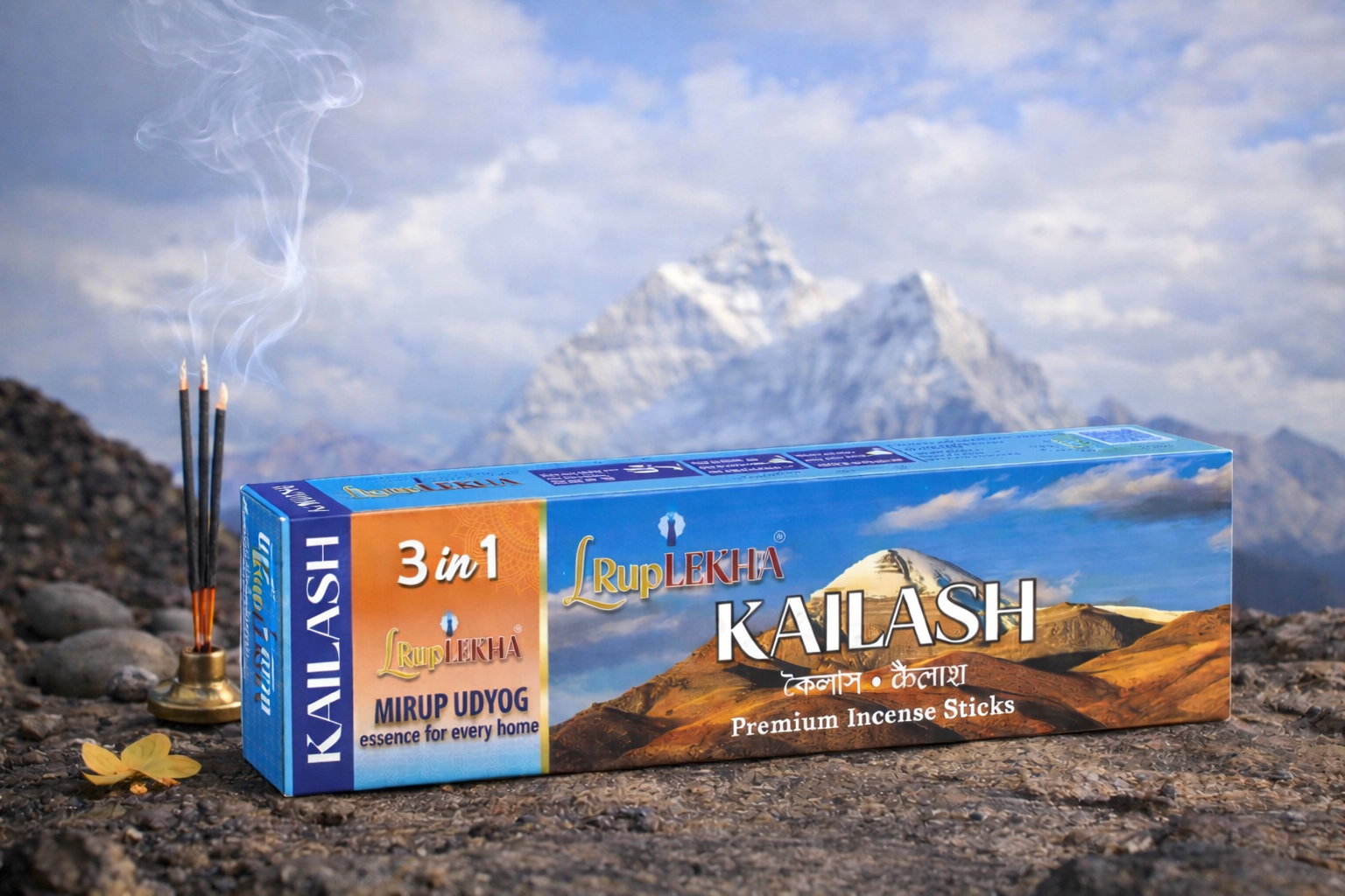 Ruplekha Kailash 3 In 1 Incense Stick - Burning Time: 55 Minutes
