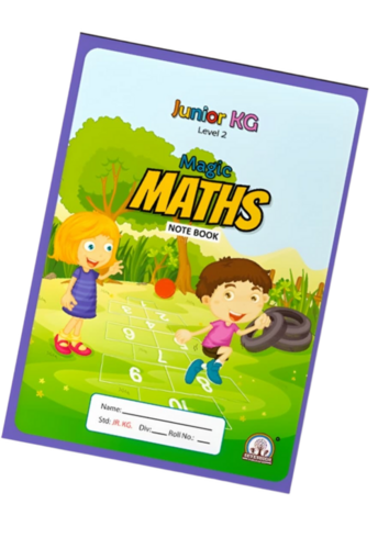 Junior KG Maths Notebook - Cardboard Cover, A4, 128 Pages | Wide Ruled Pages, Number Grids, Tear Resistant Sheets, NCERT Aligned