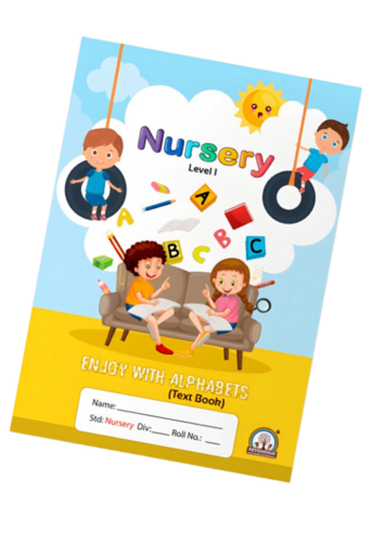 Nursery Alphabets Text Book - Cardboard, A4 Size, Perfect Bound, 150g , Colorful Illustrations, Tracing Activities, NCERT Aligned