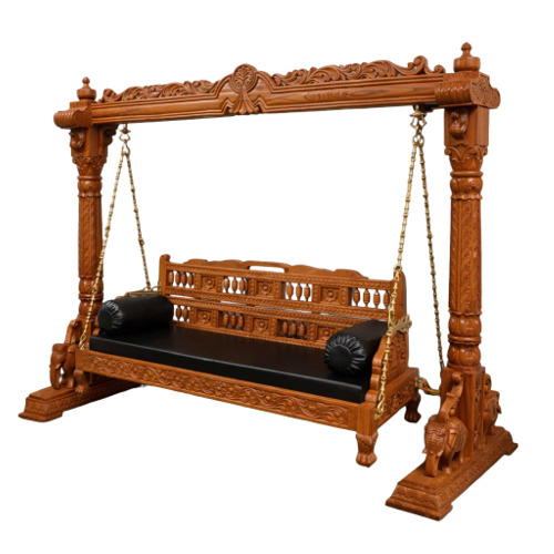 Elephant Design Wooden Jhula For Living Room