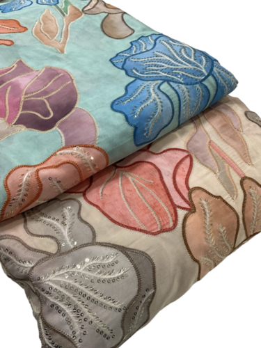 Position Print Embroidery Net Fabric - Application: Kurta/Dresses/Lehenga/Blouse