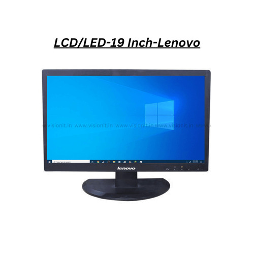 Lenovo 19 Inch Lcd Led Monitor For Desktop Computer Vga Display Screen Black