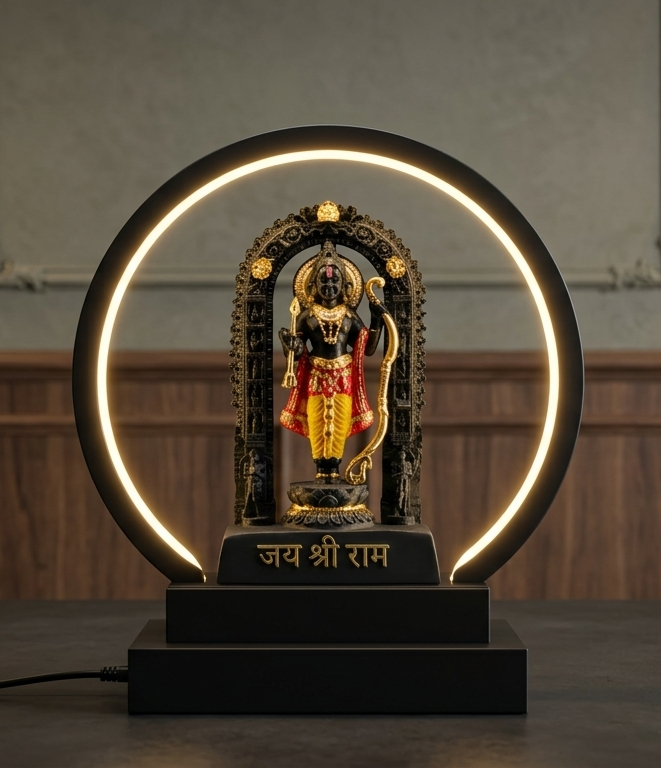 Shiva/Adiyogi Decorative Statue With Lighting - Color: Matte Black