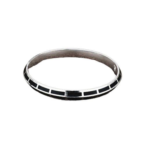 Mens V Shape Box Design Round Pattern Pure Silver Kada 50Gm - Grade: Jewellery
