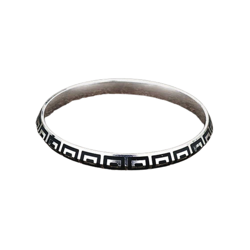 Mens V Shape Lazer Box Pattern Pure Silver Kada 50Gm - Gender: Unisex