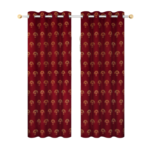 Jaquard Weave Crest Regiment Logo Curtains - Color: Maroon