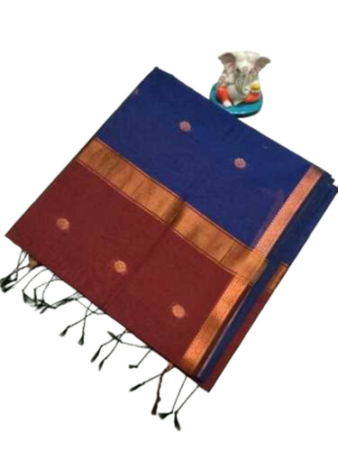 Maheswari Silk Cotton Sarees - Color: Red