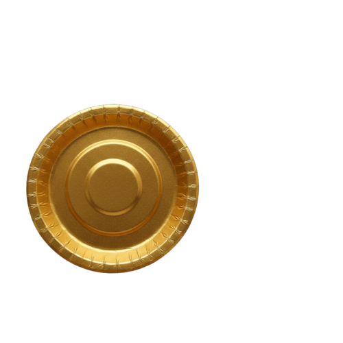 Disposable Golden Paper Plates - Size: 6" To 14"
