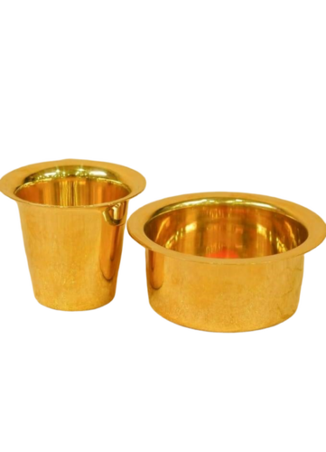 Brass Coffee Davara Set - Color: Golden