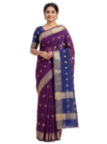 Cotton Kota Maheshwari Style Saree with Zari Butta for Office and Daily Wear Wholesale