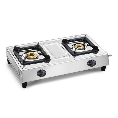 2 Burner Stainless Steel Gas Stove - Gas Type: Lpg