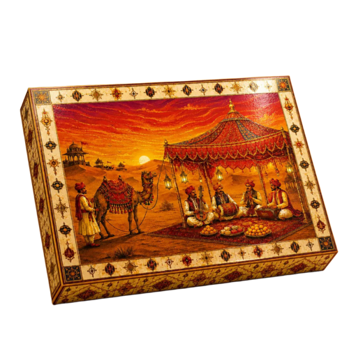 Marudhara 500G Matte Lamination Empty Sweet Box With Golden Tray - Length: 205 Millimeter (Mm)
