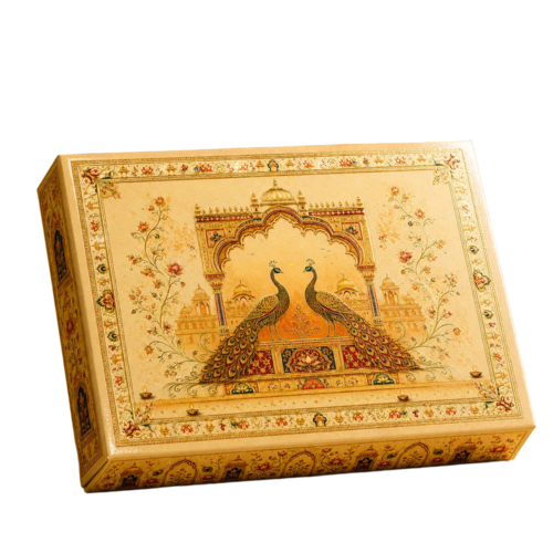 Mayurika 500G Matte Lamination Empty Sweet Box With Golden Tray - Length: 205 Millimeter (Mm)