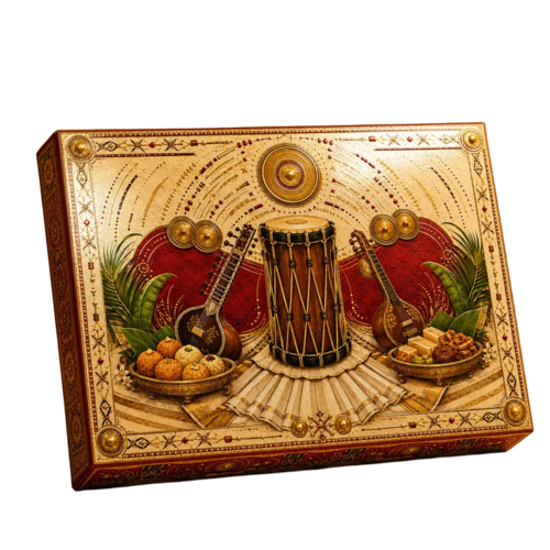 Naadam 500g Matte Lamination Empty Sweet Box With Golden Tray - Length: 205 Millimeter (mm)