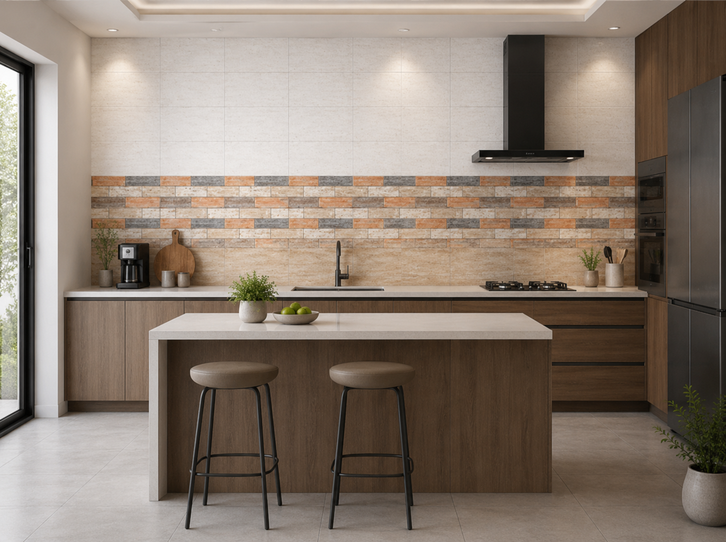 12 X 18 Inch 11070 Series Ceramic Wall Tiles - Color: Cream