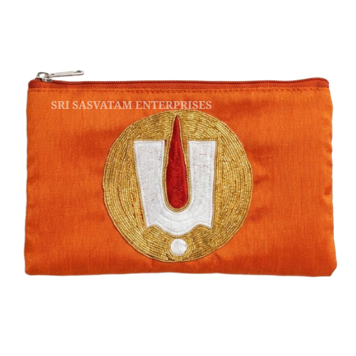 Embroidery Potli Purse - Color: Orange