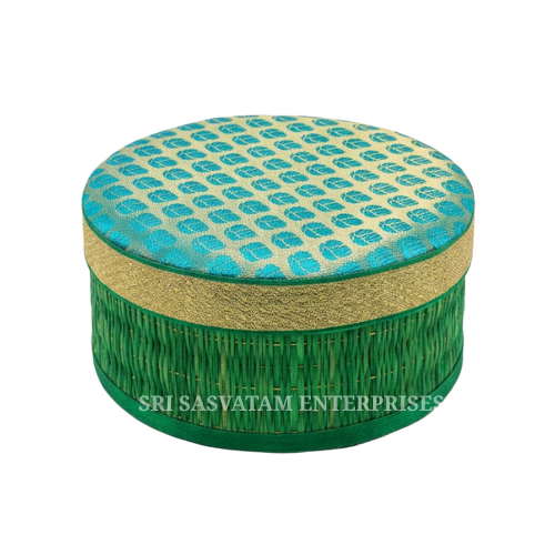 Premium Korai Circle Box with Brocade Lid