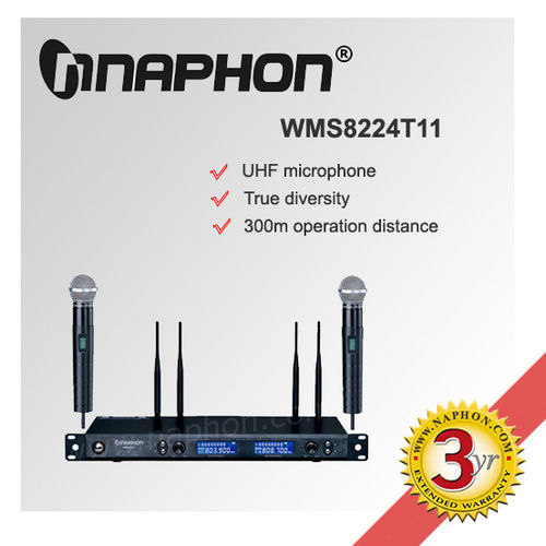 Black Uhf Wireless Microphone For 300 Meter Distance