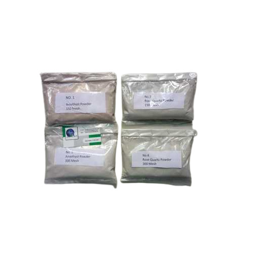 Gemstone Amethyst And Rose Quartz 150 Mesh And 300 Mesh Super Fine Gemstone Powder - Application: Cosmetics Industries
