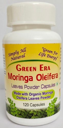 120 Veg Organic Moringa Oleifera Leaves Powder Capsules