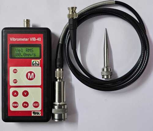 Vibrometer VIB-40 - ABS, 135x70x25mm | True RMS Vibration Velocity & Acceleration Measurement, Back Light Display, Battery Low Indication, Pocket Size Design