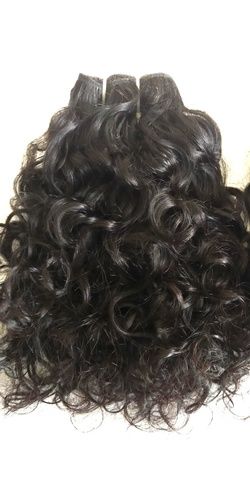 8 To 40 Inches Long Single Donor Natural Soft Curly Hair