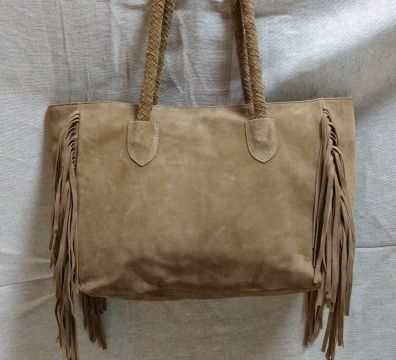 Suede Leather Tote Bag