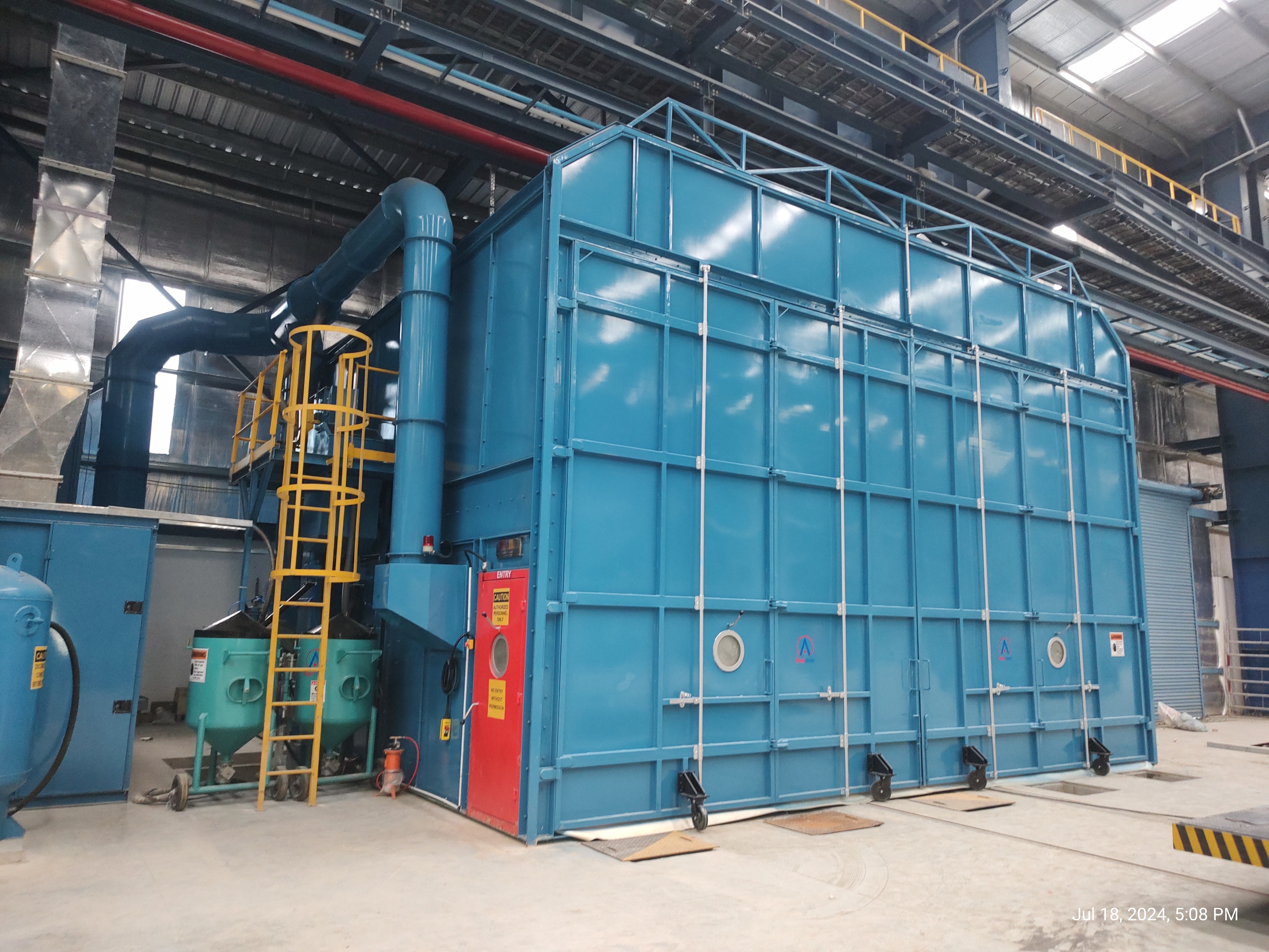 Shot Blasting And Painting Booth - 440 Watt Electric Power, Multicolor | Efficient Dual Functionality, Superior Overspray Control, Durable Long Life