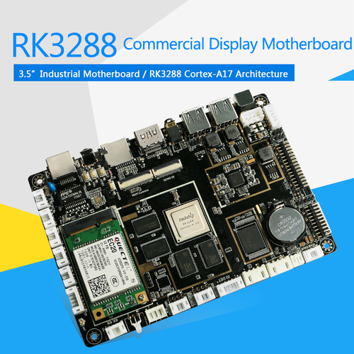 ARM Quad-Core RK3288 Industrial Android Motherboard - 146x102mm, Black, 2GB DDR3 Memory, 8GB eMMC Storage | Dual 4K Video Support, Onboard WiFi/BT, Multiple I/O Options